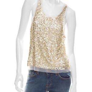 Gryphon Shimmering Gold Sequin Tank Top